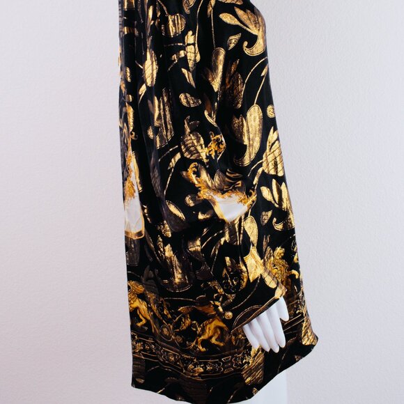 Vintage JOEY RICHI Gold Label Metallic Silk Shirt SINALOA MEXICO Size XL 80s - Picture 2 of 16